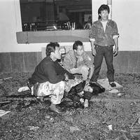 Victim of a car bomb explosion at the Hotel Crillón