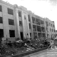 Ruins of the National Police personnel headquarters in the Rímac district