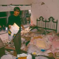 Damage in an apartment near Tarata Street