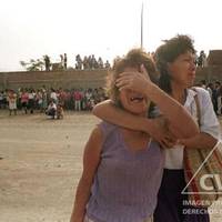 Relatives of prisoners outside Castro Castro prison