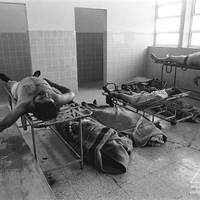 Victims of a Shining Path ambush on a troop carrier vehicle