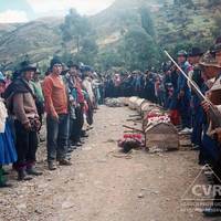 Coffins of ronderos murdered by Shining Path in Ayacucho.